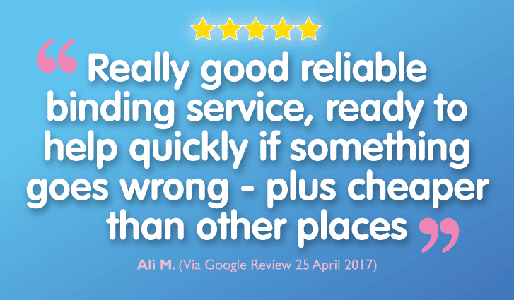 Another 5-Star Rating for our Bespoke Binding Service